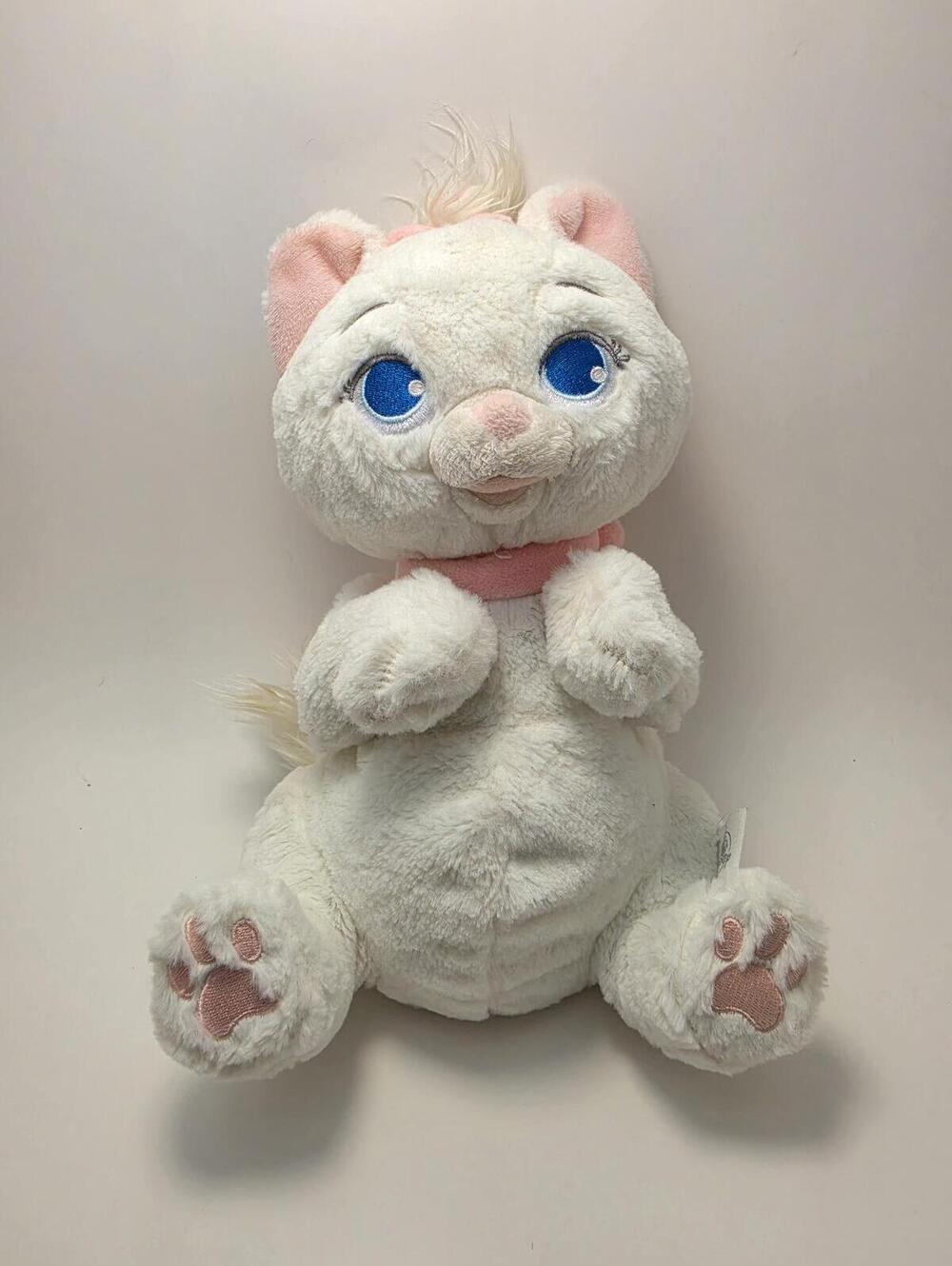 Disney Store Marie Soft Plush White Cat The Aristocats Stuffed Animal Pink Bow